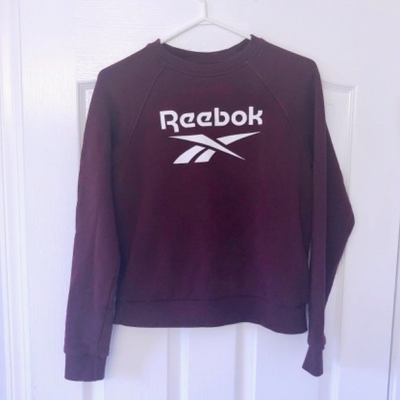 NEW Reebok Burgundy Crewneck Sweater Top - Picture 4 of 7